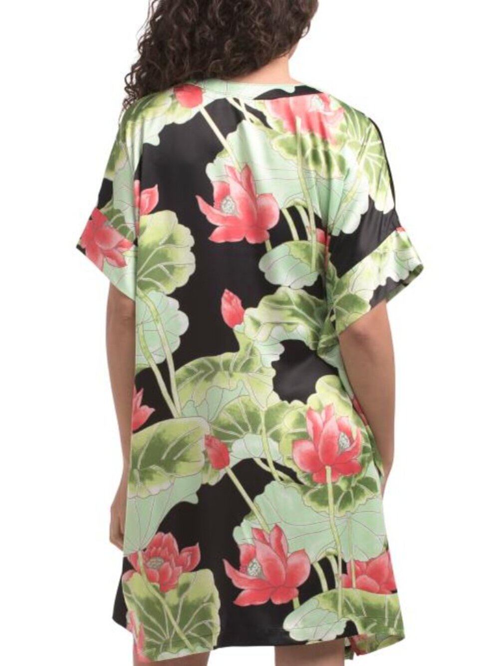 N NATORI Ascendant Lotus Printed Satin Long Sleepshirt - Picture 2 of 4